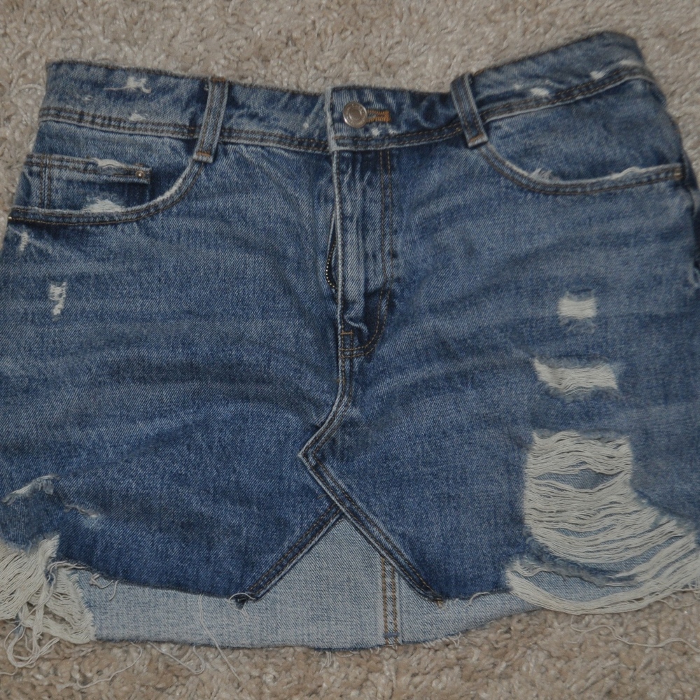 zara denim skirt